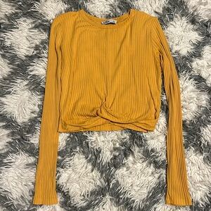 Mustard yellow Holister crop top